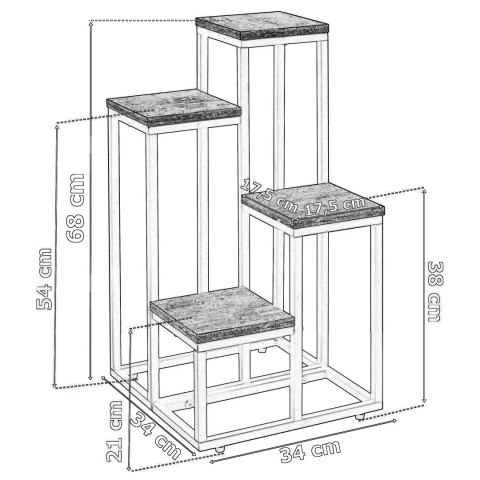 Kwietnik stojący Mogren czarny marmur
