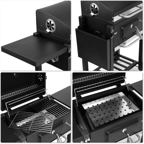 Grill węglowy ogrodowy CARBON czarny