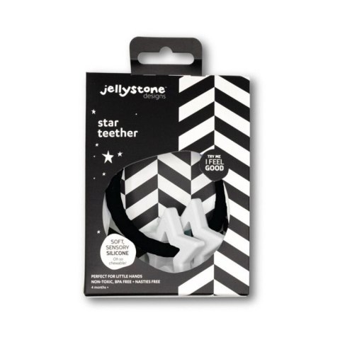 Gryzak dla dziecka Gwiazdki, czarno biały, Jellystone Designs