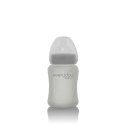 Szklana butelka ze smoczkiem S, 150 ml, szara, Everyday Baby