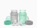 Szklana butelka ze smoczkiem S, 150 ml, szara, Everyday Baby