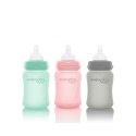 Szklana butelka ze smoczkiem S, 150 ml, szara, Everyday Baby