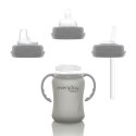 Szklana butelka ze smoczkiem S, 150 ml, szara, Everyday Baby