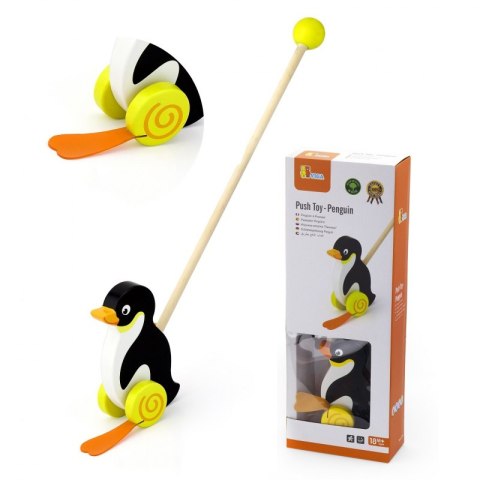 Viga Toys Drewniany Pchacz Pingwin 18m+