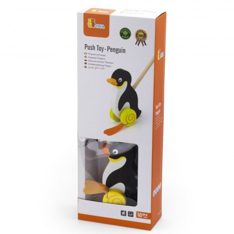 Viga Toys Drewniany Pchacz Pingwin 18m+
