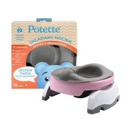 Nocnik Potette: Zestaw wielofunkcyjny z akcesoriami, różowo-biały, Potette