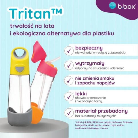 Butelka na wodę tritanowa ze słomką 600ml Blue Slate b.box