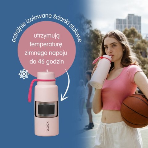 Butelka termiczna ze składanym ustnikiem - termos ze stali nierdzewnej 1l Lilac Love, b.box