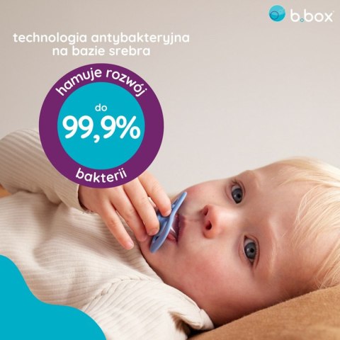 Smoczek dla niemowlaka 2 szt.. - symetryczny smoczek silikonowy 6 mies.+ Ocean + Sky, b.box