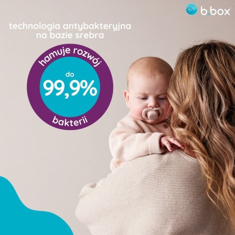 Smoczek dla noworodka i niemowlaka 2 szt.- symetryczny smoczek silikonowy 0 - 6 mies., Berry + Blush, b.box
