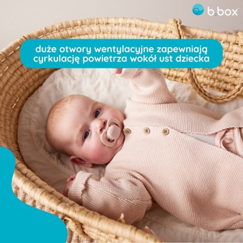 Smoczek dla noworodka i niemowlaka 2 szt.- symetryczny smoczek silikonowy 0 - 6 mies., Berry + Blush, b.box