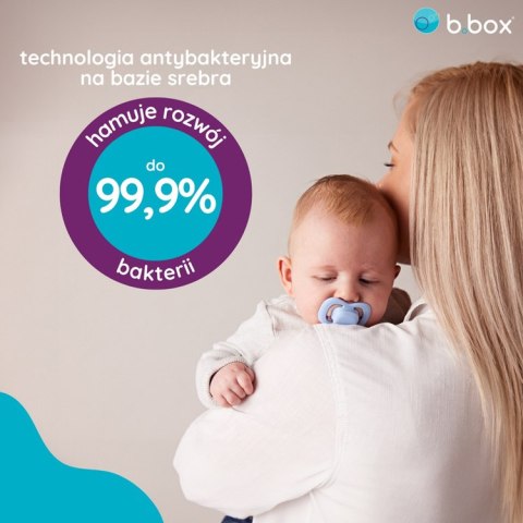 Smoczek dla noworodka i niemowlaka 2 szt. - symetryczny smoczek silikonowy 0 - 6 mies., Ocean + Sky, b.box