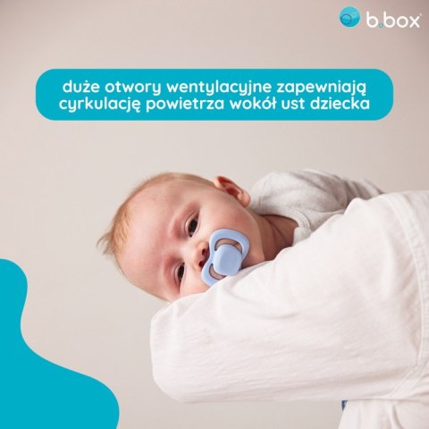 Smoczek dla noworodka i niemowlaka 2 szt. - symetryczny smoczek silikonowy 0 - 6 mies., Ocean + Sky, b.box