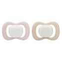 Smoczek silikonowy symetryczny 6 mies.+ 2 szt. glow in the dark Blush + Latte, b.box