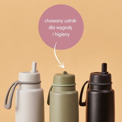 Butelka termiczna ze składanym ustnikiem - termos ze stali nierdzewnej 1l White Out b.box