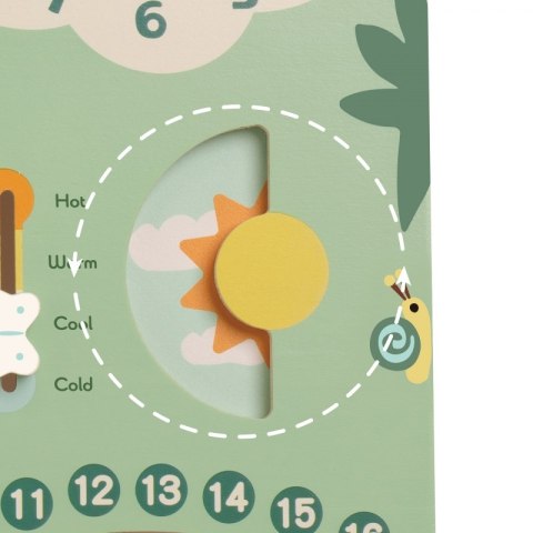 CLASSIC WORLD Drewniana Tablica Manipulacyjna "Mój pierwszy kalendarz" Zegar dla Dzieci 3+