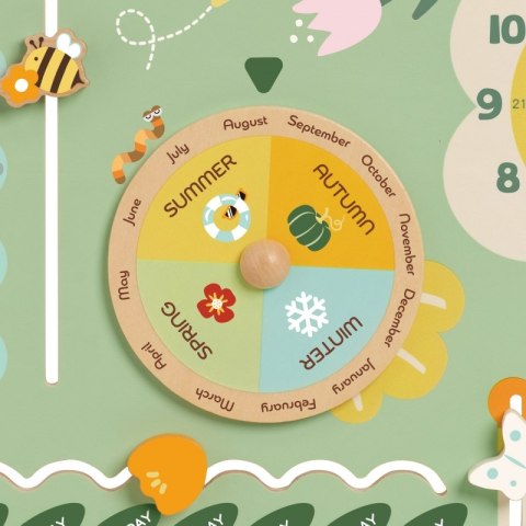 CLASSIC WORLD Drewniana Tablica Manipulacyjna "Mój pierwszy kalendarz" Zegar dla Dzieci 3+
