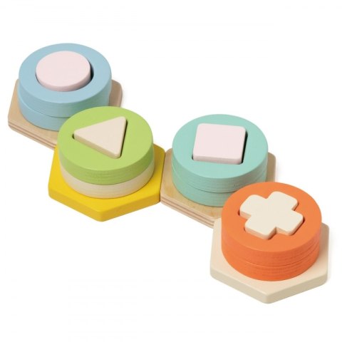 CLASSIC WORLD Sorter Montessori Kształtów i Kolorów Układanka Wieża 2+