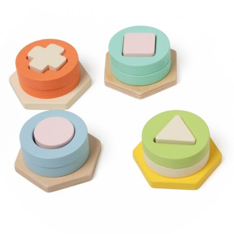CLASSIC WORLD Sorter Montessori Kształtów i Kolorów Układanka Wieża 2+