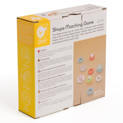 CLASSIC WORLD Sorter Montessori Kształtów i Kolorów Układanka Wieża 2+