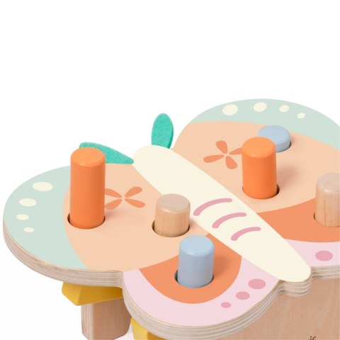 CLASSIC WORLD Wbijak Pastelowy Motylek Montessori z Młoteczkiem 18m+