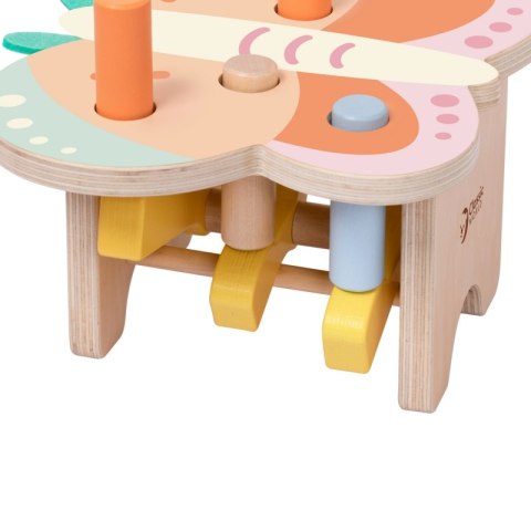 CLASSIC WORLD Wbijak Pastelowy Motylek Montessori z Młoteczkiem 18m+