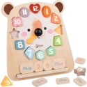 CLASSIC WORLD Zegar Miś Montessori Edukacyjny 3w1 Nauka Czasu Liczenia i Daty 2+