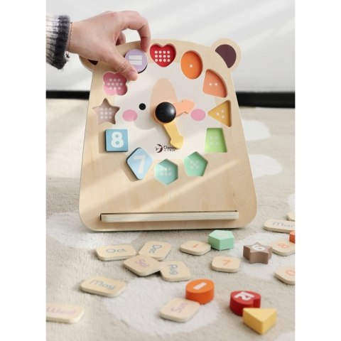 CLASSIC WORLD Zegar Miś Montessori Edukacyjny 3w1 Nauka Czasu Liczenia i Daty 2+