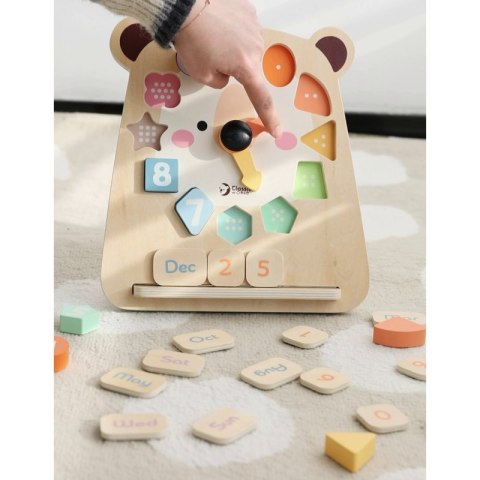 CLASSIC WORLD Zegar Miś Montessori Edukacyjny 3w1 Nauka Czasu Liczenia i Daty 2+