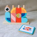 TOOKY TOY Krab Układanka Drewniana Stosy Klocki Bloki Pastelowy