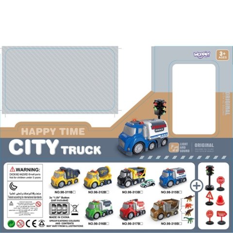 WOOPIE Śmieciarka CITY TRUCK Efekty Dźwiękowe i Świetlne