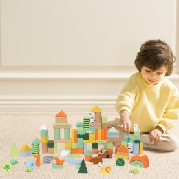 CLASSIC WORLD Zestaw Drewnianych Klocków Leśny Świat 100 el. 18m+