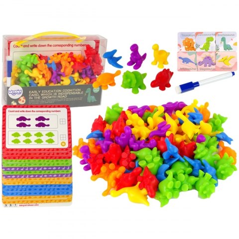 WOOPIE Zestaw Edukacyjny Nauka Liczenia Montessori Sorter Dinozaury 95 el.