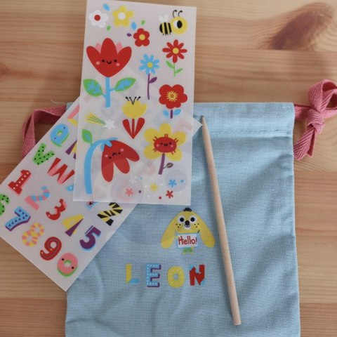 WOOPIE ART&FUN Zestaw Kreatywny Zrób Torebkę Dekorowanie Woreczka Imię Dziecka DIY