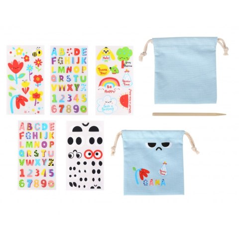 WOOPIE ART&FUN Zestaw Kreatywny Zrób Torebkę Dekorowanie Woreczka Imię Dziecka DIY