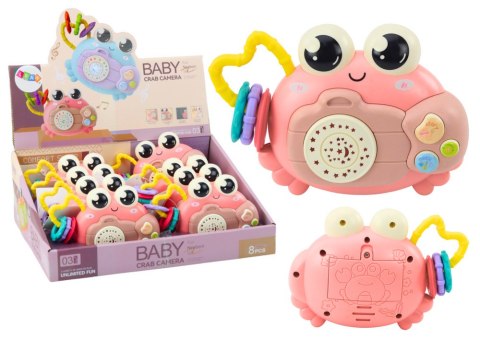 Krab Aparat Grzechotka Projektor Na Baterie Dźwięki Różowy