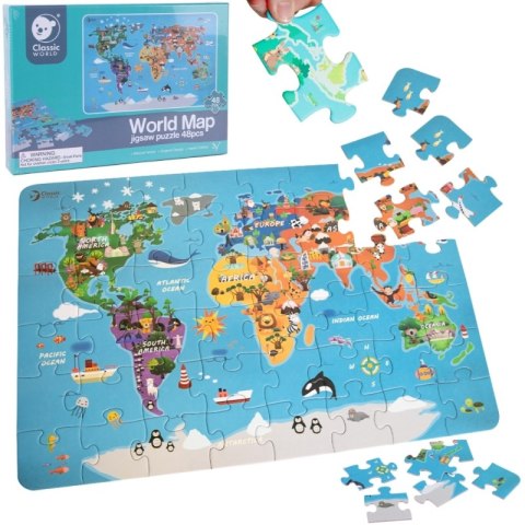 CLASSIC WORLD Puzzle Mapa Świata 3+