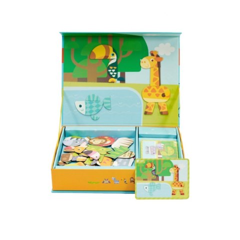 CLASSIC WORLD Układanka Magnetyczna Zwierzęta Tablica Klocki Puzzle Pamięć 60 el. 3+
