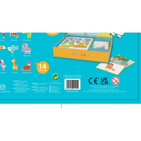 CLASSIC WORLD Układanka Magnetyczna Zwierzęta Tablica Klocki Puzzle Pamięć 60 el. 3+