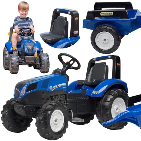 FALK Traktor na Pedały New Holland Duży z Przyczepką od 3 lat