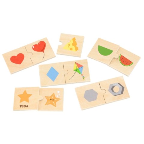 VIGA Zestaw Puzzle Łączenie Kształtów i Przedmiotów 18m+