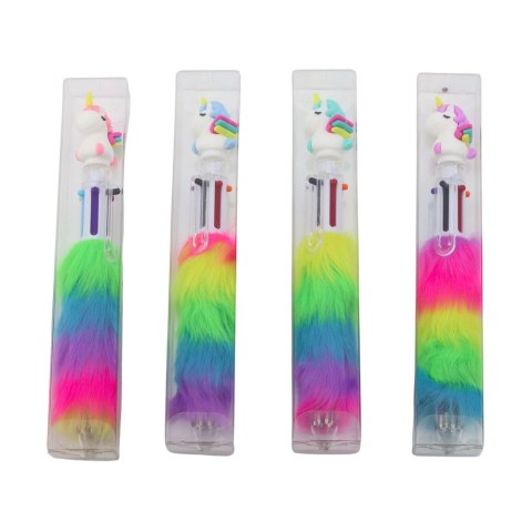 Długopis Szkolny Biurowy Z Futerkiem Jednorożec Wielokolorowy