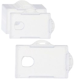 Etui Poziome Na Identyfikator Karty Twardy Plastik Przeźroczyste 10szt.