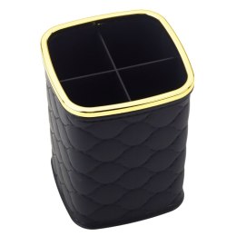 Organizer Pojemnik Na Pędzle Cztery Przegrody Czarny 12 x 9,5cm