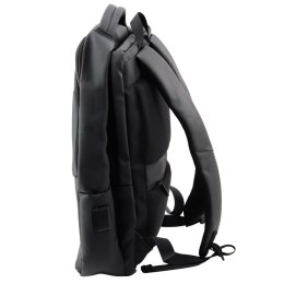 Plecak Miejski Biznesowy USB Kieszeń Na Laptopa Czarny 16L 41cm