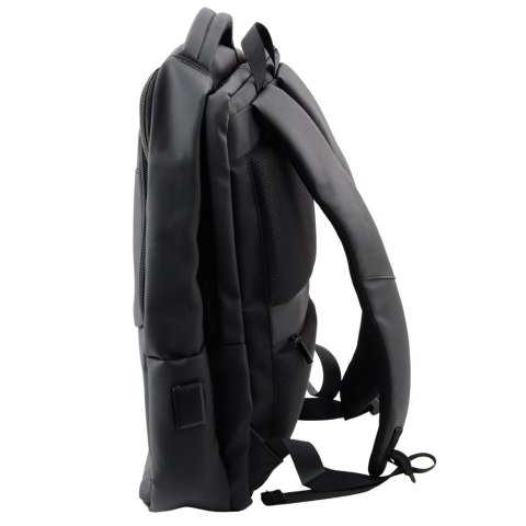 Plecak Miejski Biznesowy USB Kieszeń Na Laptopa Czarny 16L 41cm