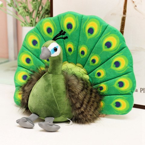 Maskotka Pluszowa Przytulanka Elegancki Paw Zielony 30cm