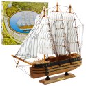 Model Kolekcjonerski Dekoracyjny Statek Żaglowiec Trójmasztowy Biały 39x36cm