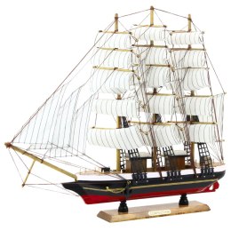 Model Kolekcjonerski Dekoracyjny Statek Żaglowiec Trójmasztowy Biały 53x45cm