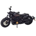 Motocykl Chopper Metalowy Światła Dźwięki Czarny Złote Elementy 1:12